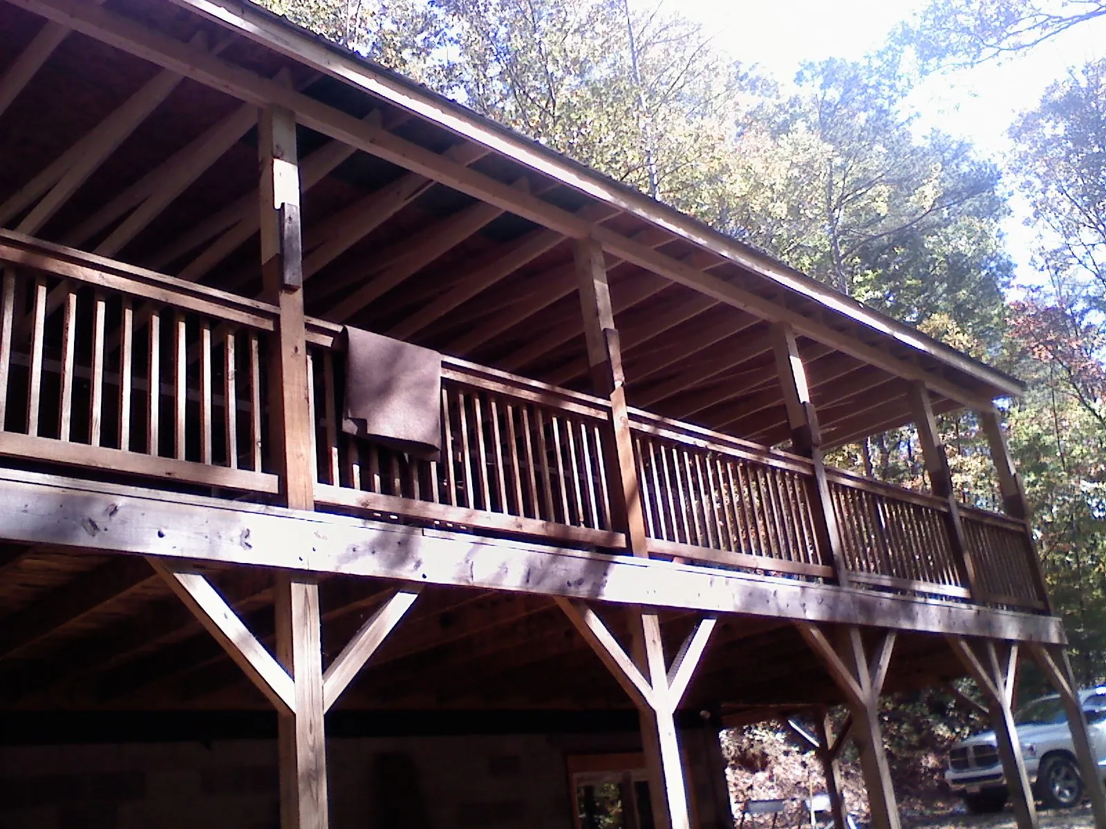 Timber framing under a new elevated porch and deck — Roof Leak Repair in Pine Beach by Roofing Brothers